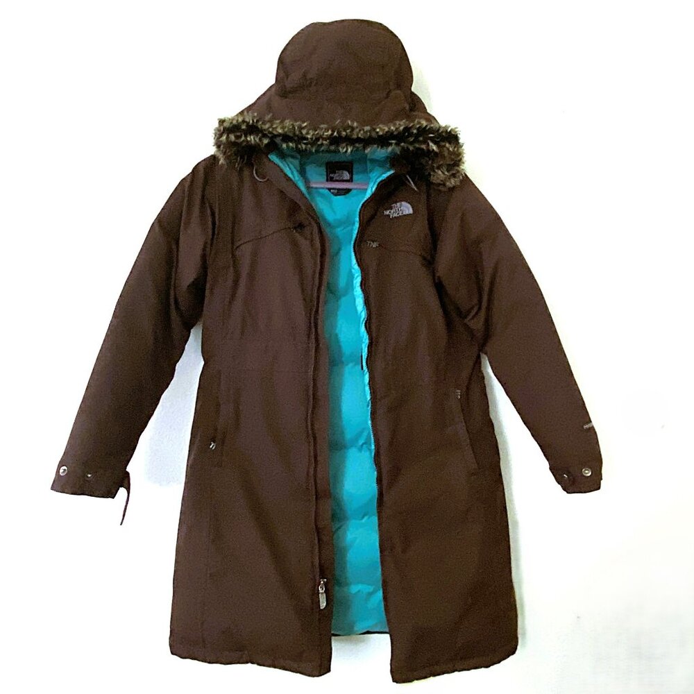 Women's Vintage North Face Hyvent Knee Length Goose Down Coat Large